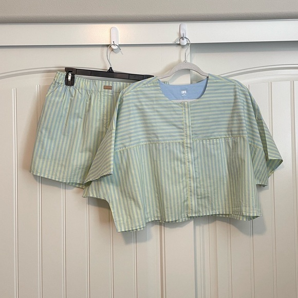 Lunya Airy Cotton Dolman Short sleeve shorts set size large - Picture 2 of 15